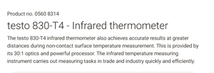 Thermomètre infrarouge sans contact Testo 830-T4, pistolet de mesure de température portable - Product Image 2