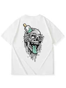 可定制印花短袖o领100% 纯棉标志印花190克针织面料快干透气男式t恤 - Product Image 3