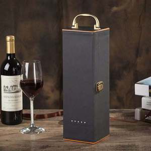 PU da rượu vang đỏ Hộp Quà Tặng Da Đơn rượu vang đỏ Đặt chai Bao bì hộp giấy ưa thích rượu vang đỏ Hộp quà tặng - Product Image 2