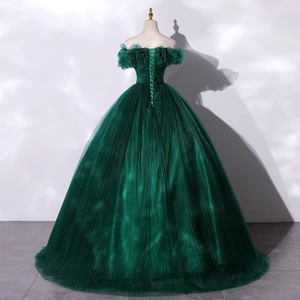 SWS306 Smaragdgrün Quince anera Kleider 3D Flower Vestidos De 15 Qunice anera Kleid Ballkleid Perlen Junior Girls Party kleid - Product Image 4