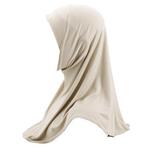 Hiyab Instantáneo de Color Liso para Niñas, Venta al por Mayor, Uso Diario para Niñas Musulmanas, Hiyabs Instantáneos de Color Sólido - Product Image 3
