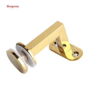 Soporte de pasamanos de acero inoxidable, pasamanos cuadrado de vidrio dorado - Product Image 1