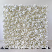 Panel de Fondo de Pared de Flores de Seda Azul y Blanca de Alta Densidad de 8 pies, para Bodas Románticas, Fotografía, Eventos, Decoración de Paredes de Hoteles