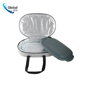 จานอบแก้วรูปไข่พร้อมที่ใส่ฉนวน-เก็บอาหารให้ร้อน/เย็นสำหรับปิกนิกปาร์ตี้และอาหารที่วางบนโต๊ะในเตาอบ - Product Image 1