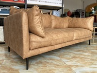 Ensemble de canapé sectionnel en cuir moderne personnalisé Design vieilli Remplissage de plumes anti-rayures pour hôtel salon nouveau tissu