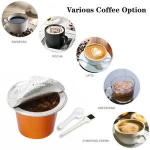 Çapı 37mm yuvarlak taşınabilir boş alüminyum folyo kahve kapsülü kapaklı alüminyum kahve kapsülü etiketli
