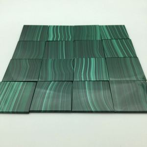 Feuille de malachite naturelle carrée de 30 à 40mm pour bijoux de bricolage - Product Image 5