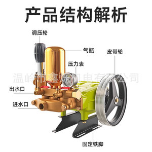 <b>Green</b> And Bronze Pneumatic Water Pressure <b>Pump</b> With Regulating Structure And Fixed Iron Feet - Product Image 1