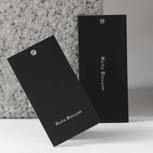 <b>Black</b> Card Tag Simple Brand Men's Clothing Custom Tag High-End Label <b>Black</b> Paper Tag Clothing Accessories Factory Direct Sale - Product Image 3