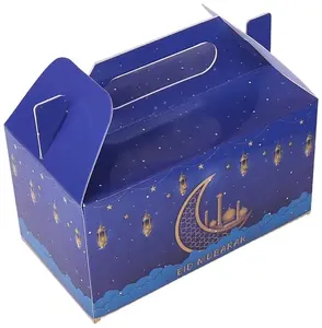 Eid Mubarak Moon Latern caramelle di carta scatole di caramelle per trattare scatole regalo di Ramadan musulmano per decorazioni Eid Party
