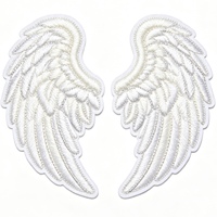 Patchs thermocollants en tissu avec broderie personnalisée d'ailes d'ange, couleurs et tailles personnalisées pour vêtements, chaussures, sacs, chapeaux