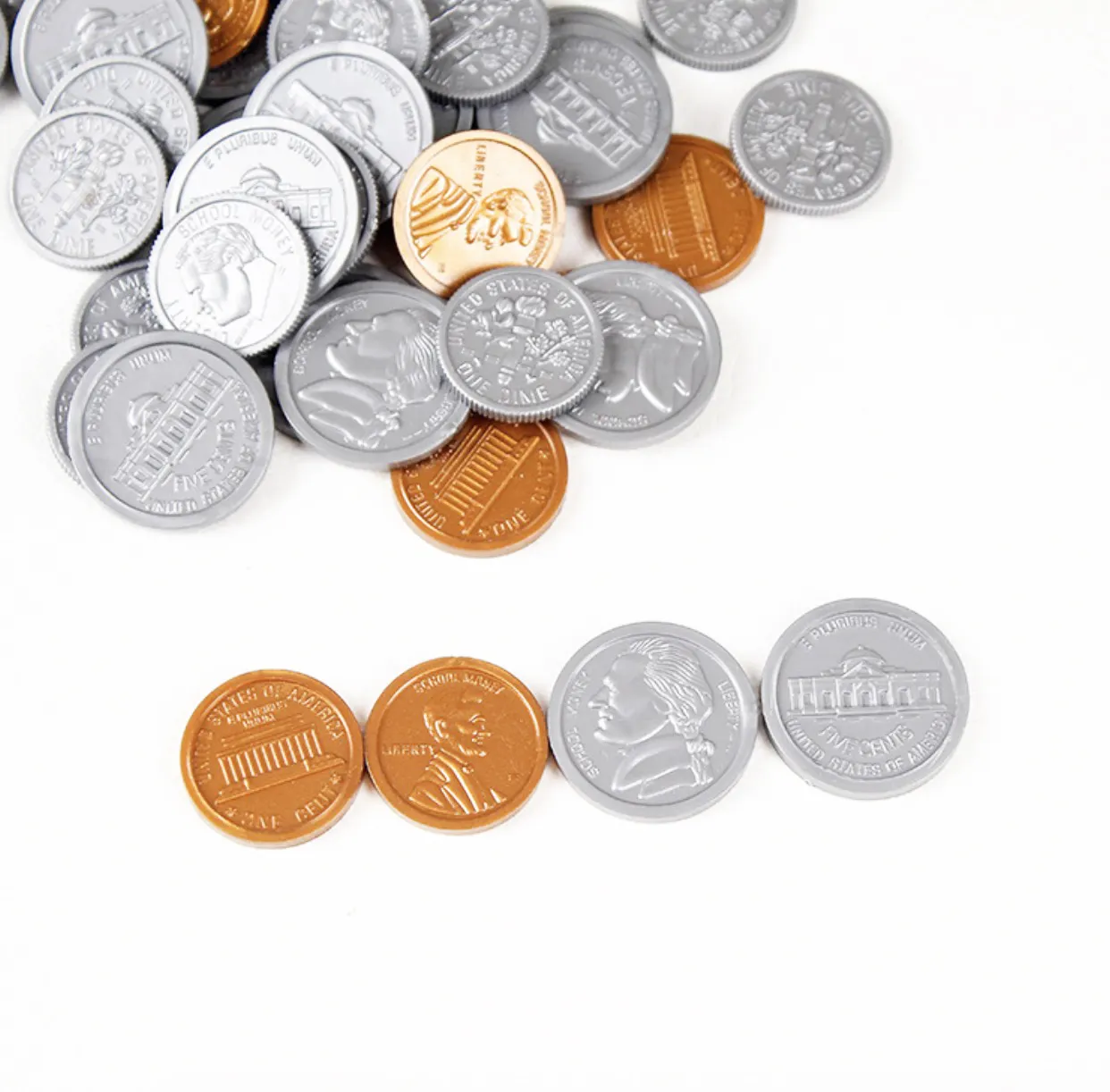 Teaching Dimes Nickles Pennies and Quarters Money US plastic Coins