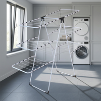 Séchoir à linge pliable Massima Triplex moderne de luxe en métal à trois niveaux, hauteur réglable, séchage efficace