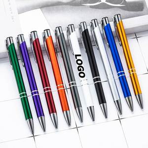 Customizable Metal Click Pens - Unique Student Award Gifts with Logo Printing - Aluminum Promotional Pens - Product Image 1