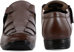 Sandalias de cuero marrón para hombre, calzado informal ultracómodo, ligero y transpirable con amortiguación suave y antideslizante - Product Image 4