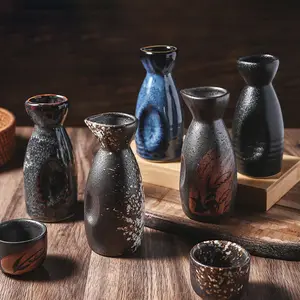 Bicchieri da Bar Set di bottiglie per bicchieri da Sake in ceramica in gres giapponese