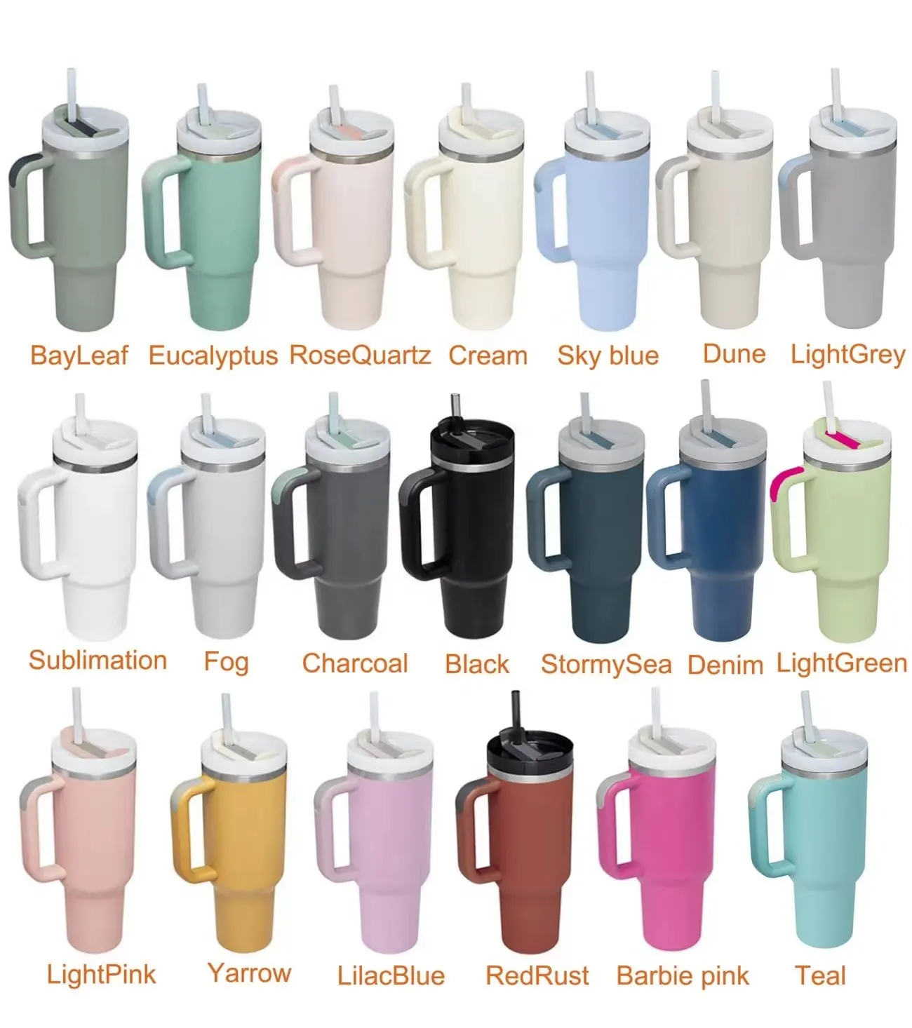 JZYZ 40oz Double Wall Vacuum Insulated Stainless Steel Stan Thermos Cup with Handle Lid