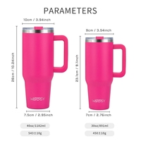 Toptan 40oz paslanmaz çelik saplar Tumbler 30 oz sıcak termal kahve kupa su şişesi Metal payet kapağı ile özelleştirilebilir