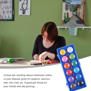 Peintures à l'<span class=keywords><strong>aquarelle</strong></span> Panwenbo 12/16 couleurs, peintures à l'<span class=keywords><strong>aquarelle</strong></span> solides professionnelles portables pour artistes, ensemble avec pinceau - Product Image 4