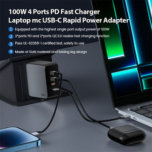 Cargador de Pared USB Portátil SChitec de 65W, Color Personalizable, Triple Puerto, Función de Carga Rápida PD para iPhone, Compatible con Todos los Dispositivos - Product Image 2