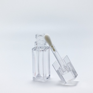 Custom 10ml Square Clear <b>Lip</b> <b>Gloss</b> Tubes Container Cosmetic Tubes Packaging for Lipstick Blush Lipgloss Tubes With Big Brush - Product Image 2
