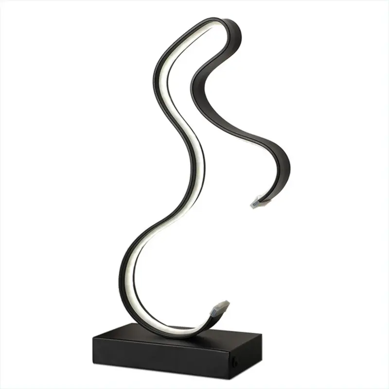 Lámpara de escritorio curvada nórdica, creativa, romántica, para el hogar, sencilla y moderna