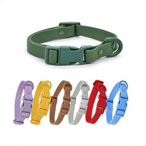 Ensemble de colliers pour chien Spot Cross-Border, couleur macaron, PVC imperméable, doux, facile à nettoyer, gravure personnalisable, laisse incluse - Product Image 1