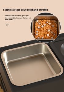 Cuenco de agua y comida para mascotas de acero inoxidable de estilo moderno ajustable, cuenco y mesa plegable para gatos y perros - Product Image 5