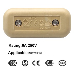 2A 250V AC Golden Inline Rocker Switch DPST <strong>On</strong>-Off Control Lamp Switch with 6A Max. Current <strong>Push</strong> <strong>Button</strong> <strong>on</strong> for Lamp - Product Image 4