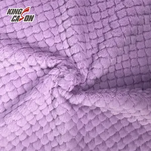 KINGCASON оптовая продажа светло-фиолетовая Лавандовая ворсистая вафельная ткань из искусственного меха для одежды