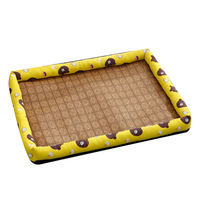 Tapis de lit carré rafraîchissant Guluu pour animaux de compagnie, écologique, motif uni, en tissu avec rembourrage en coton PP pour l'été