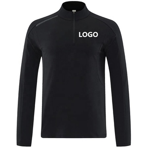 Custom High Quality Polyester Long Sleeve Fitness Training Sports Wear Quarter Zip 1/4 Pullover Golf Sweatshirt <strong>White</strong> Tracksuit - Product Image 2