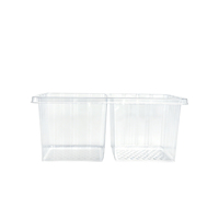 Plateau à biscuits en plastique transparent PET à 2 cavités, personnalisé ODM, pour biscuits, biscuits au beurre, gaufrettes, snacks et pâtisseries croustillantes