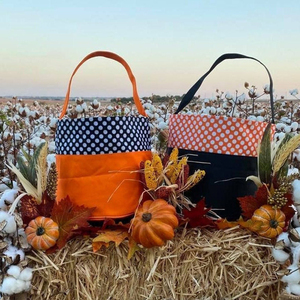 Borsa per Caramelle Trick or Treat, Personalizzata per Bambini, Ecologica in Tela a Pois e Righe, Cesto per Halloween, Famiglia <span class=keywords><strong>Gina</strong></span> - Product Image 3