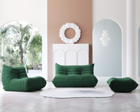 ATUNUS Nordic Lazy Modern Leisure Relax Boucle Fabric Modular Ottoman Corner Living Room Lazy Couch Sofa Chair Set