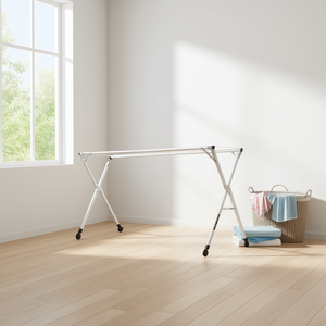 Stendibiancheria verticale Zhihao 2.0m in lega di alluminio pieghevole portatile con ruote per uso in bagno e per vestiti - Product Image 2