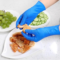 Gants d'examen en nitrile jetables, sans poudre, bleus, de grande taille, 4 mils d'épaisseur, boîte de 100 pièces, non stériles, sans danger pour les aliments