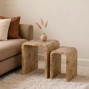 Hot Sell Wooden Nested Coffee <b>Tables</b> Art Deco Natural Livingroom Set - Product Image 2