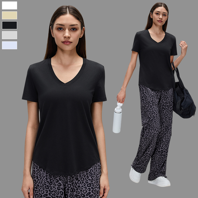 Wholesale Custom New Fashion Summer Wear Breathable Quick Dry Loose Yoga Shirts Workout Fitness Sports T-shirt