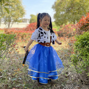 Disfraces de Halloween para Fiesta, Disfraces de Vaquera del Oeste para <span class=keywords><strong>Niñas</strong></span>, Vestido de Tul Azul, Disfraces de Pirata Vaquero - Product Image 4