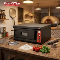 Four à pizza au gaz commercial en acier inoxydable à 1 niveau avec pierre réfractaire pour boulangerie, pizzeria et restaurant rapide