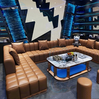 Sièges de stand en cuir PU de luxe léger personnalisé en forme de U boîte de nuit canapé de bar Disco KTV canapé de bar ensembles de meubles