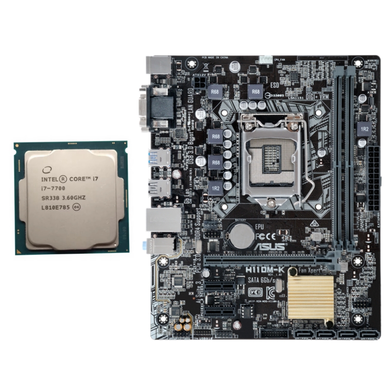 Carte mère ASUS H110M-F/K + Core I7-7700