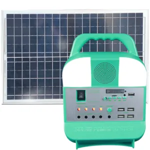 Kapalı ızgara taşınabilir güneş enerjisi sistemi 30w 20w 10w mini 12v dc güneş aydınlatma ev güç sistemi kiti radyo mp3 şarj telefon için