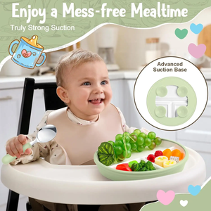 Assiette bébé en porcelaine avec assiette en porcelaine en silicone Assiettes blanches en porcelaine pour enfants avec manchons en silicone - Product Image 5