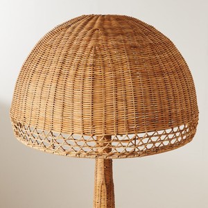 Lámpara de Pie con Forma de Hongo, Pantalla de Ratán Tejido, Fuente de Luz LED, Iluminación Decorativa para Sala de Estar, Hogar, Villa, Vestíbulo de Hotel - Product Image 3