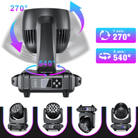 U`King 19*15 RGBW 4-en-1 Projecteur de Scène Mobile à Faisceau Concentré 300W DMX512, 19 Têtes Mobiles LED Zoom 15W