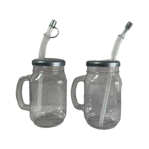 Hoa Kỳ Phổ Biến Biểu Tượng Tùy Chỉnh 28Oz Nhựa <span class=keywords><strong>Mason</strong></span> Lọ Với Xử Lý Và Nắp Hiện Đại Cổ Điển Rượu Vang Thủy Tinh Cho Đảng 24Oz Công Suất - Product Image 1