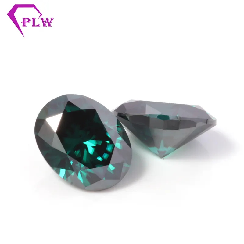 Provence gema verde oscuro moissanite corte oval 7x9mm 2 quilates de laboratorio creado Diamante Suelto