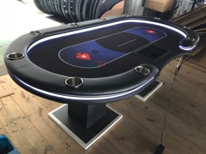 Nuovo Tavolo da Poker Personalizzabile 96/102/110 Pollici <span class=keywords><strong>con</strong></span> LED, Tavolo Professionale da Gioco <span class=keywords><strong>con</strong></span> 8/9/10 Portabicchieri e Illuminazione LED - Product Image 3